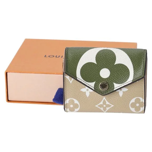 Louis Vuitton M67640 Monogram Giant Portefeuille Zoe Khaki Trifold Wallet w Box - Picture 1 of 16